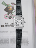 MTO Crocodile Leather Strap in Marine (Semi-Glossy) for Cartier Santos Dumont