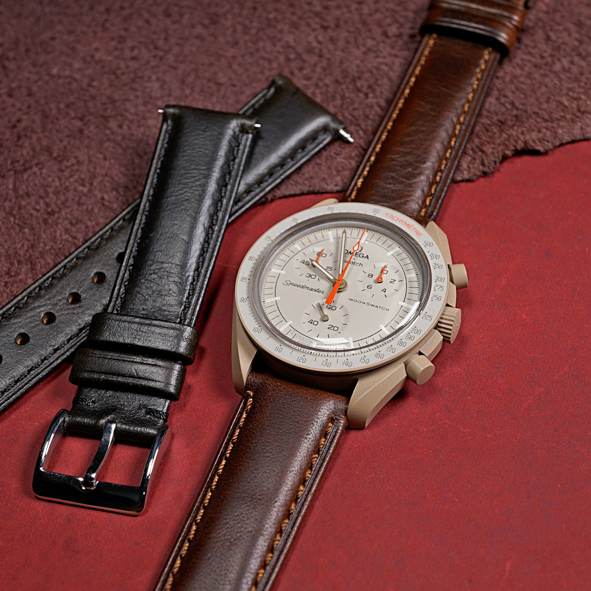 M3 Smooth Leather Watch Strap in Brown
