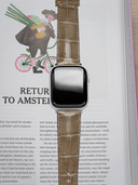 MTO Crocodile Leather Strap in Natural (Glossy) for Apple Watch