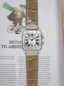 MTO Crocodile Leather Strap in Natural (Glossy) for Cartier Santos 100