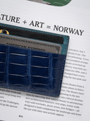 MTO Crocodile Leather Card Holder in Navy - Nomad Watch Works SG