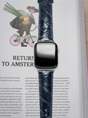 MTO Ostrich Leather Strap in Navy for Apple Watch