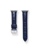 Classic Croc Embossed Leather Strap in Navy for Apple Watch - Nomad Watch Works SG