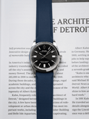 TrimFIT Curve Canvas Pattern FKM Rubber Strap in Navy