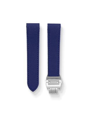 Canvas Pattern FKM Rubber Strap in Navy for Cartier Santos 100