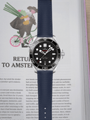 MTO Sailcloth FKM Rubber Strap in Navy for Omega Seamaster