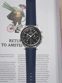 MTO Sailcloth FKM Rubber Strap in Navy for Omega Speedmaster