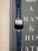 MTO Crocodile Leather Strap in Navy (Semi-Glossy) for Apple Watch