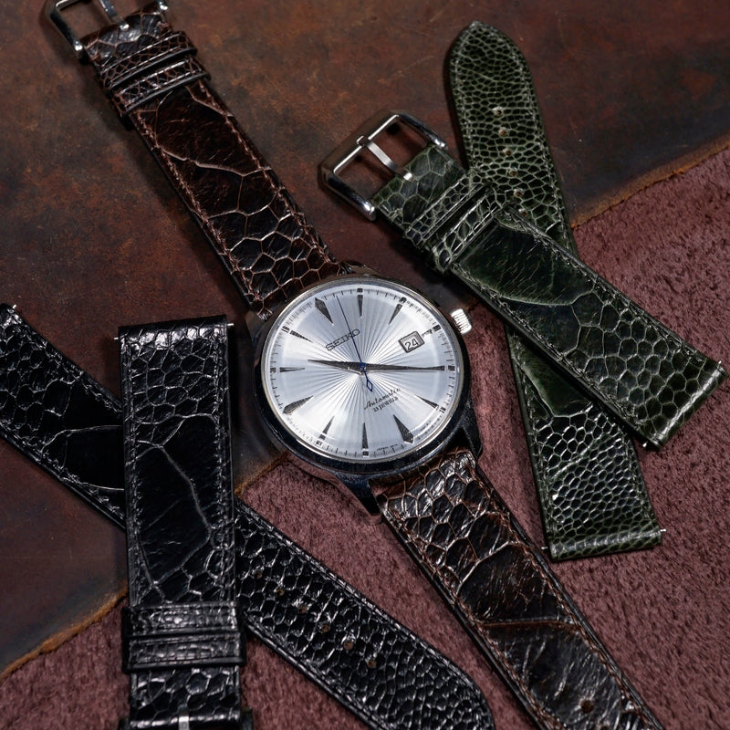 Ostrich Leather Watch Strap in Brown - Nomad Watch Works SG