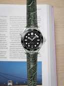 MTO Ostrich Leather Strap in Olive for Omega Seamaster