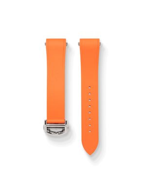 Dress FKM Rubber Strap in Orange for Cartier Santos de Cartier