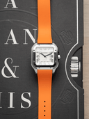 Dress FKM Rubber Strap in Orange for Cartier Santos de Cartier