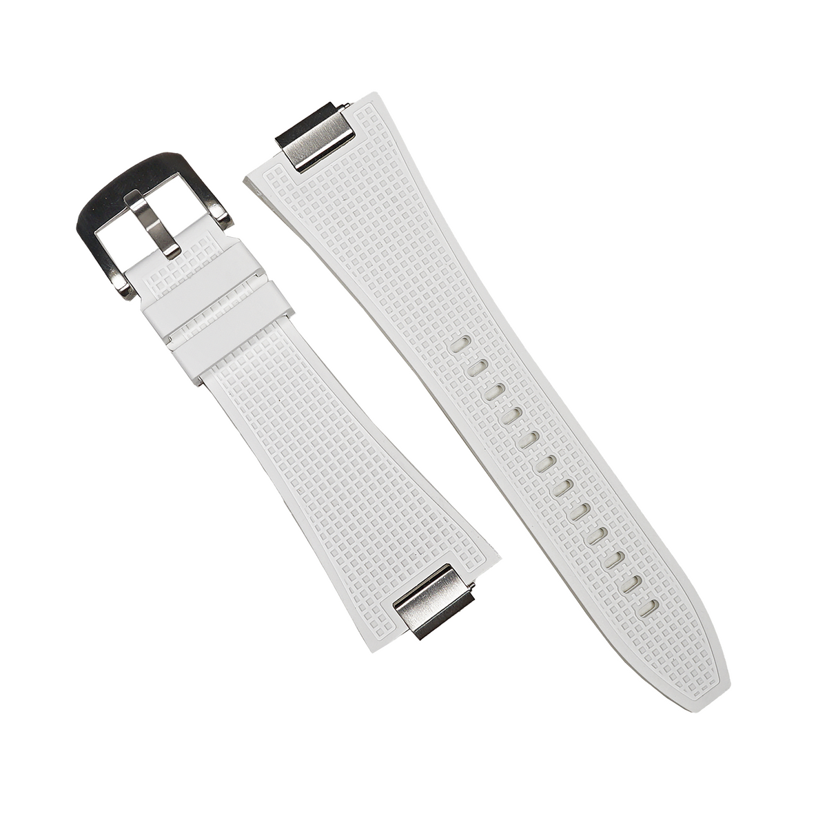 Waffle FKM Rubber Strap in White for Tissot PRX - Nomad Watch Works SG