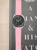 MTO Sailcloth FKM Rubber Strap in Pink for Omega Speedmaster