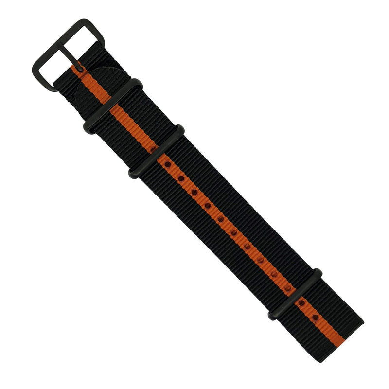Premium Nato Strap in Black Orange - Nomad Watch Works SG