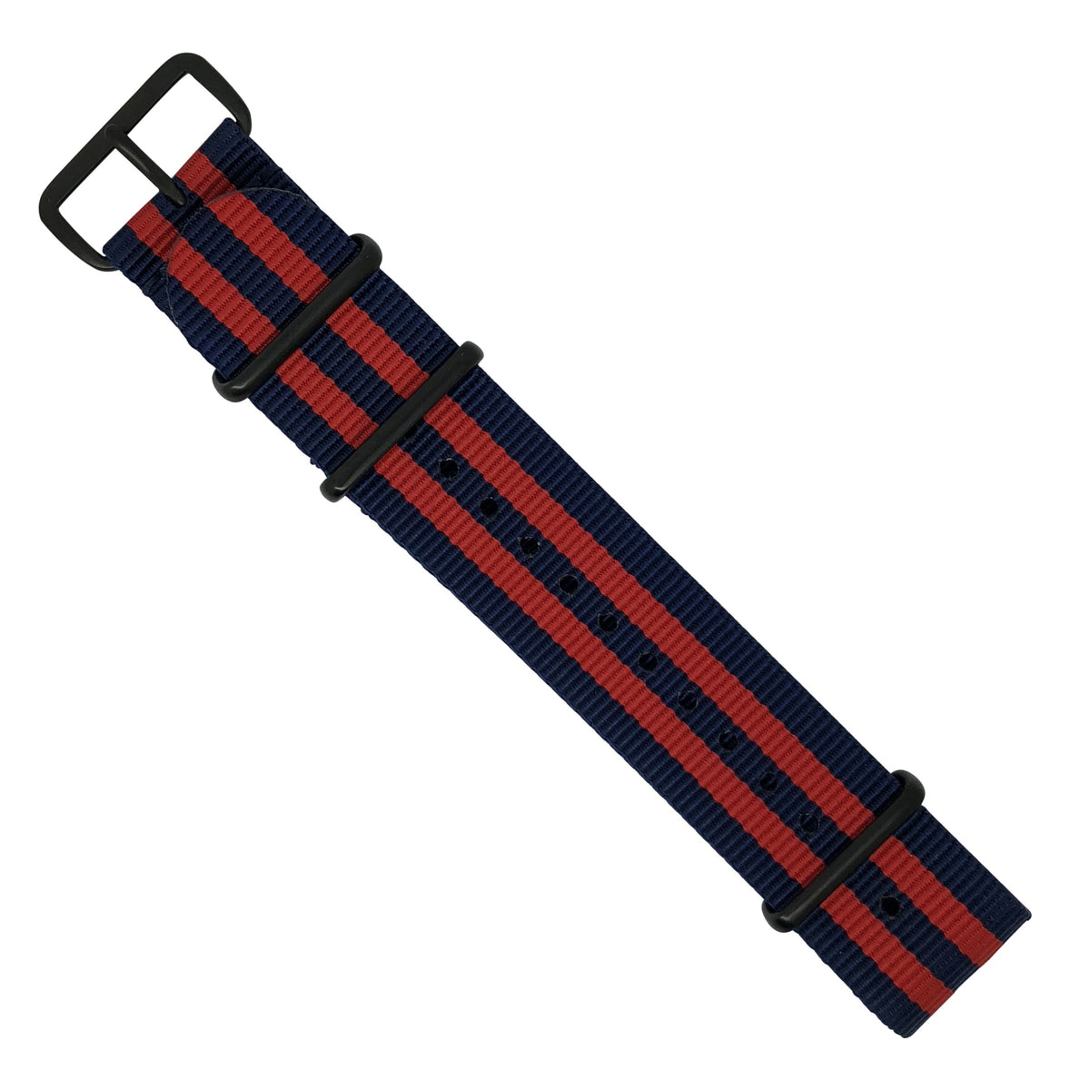 Premium Nato Strap in Navy Red Small Stripes - Nomad Watch Works SG