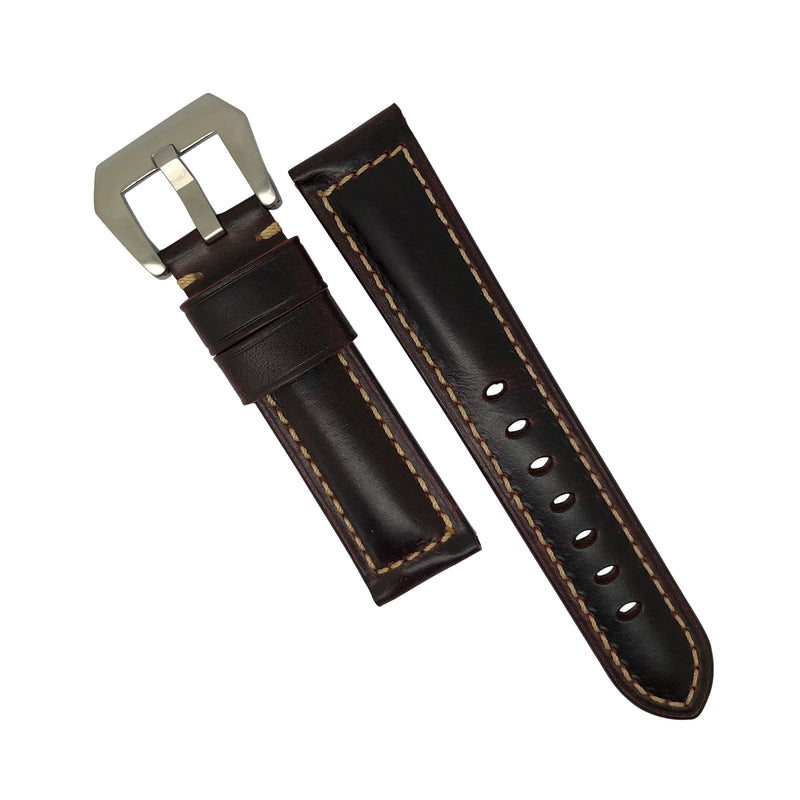 M2 Oil Waxed Leather Watch Strap in Brown - Nomad Watch Works SG
