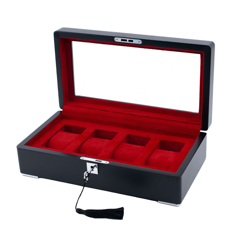 Monad Legacy Black Watch Box in Red (4 Slots)