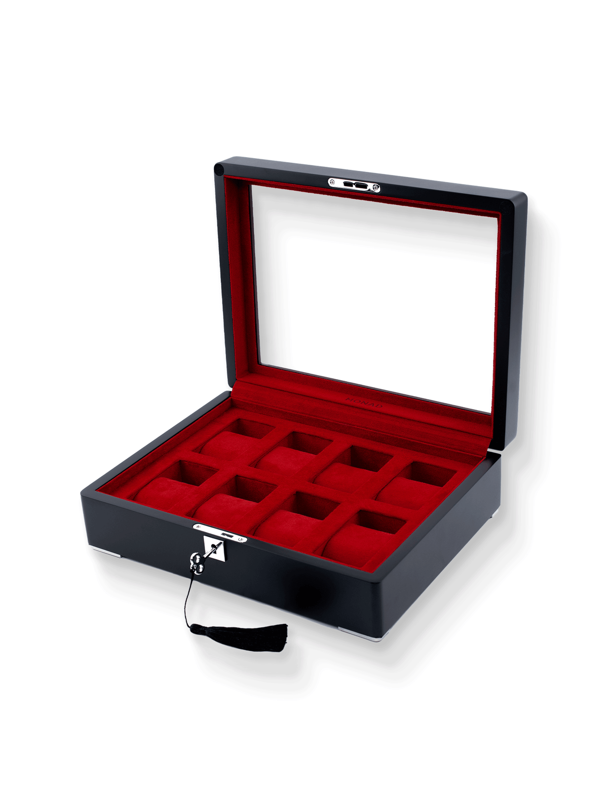 Watch Box R Code Monad Legacy Black Watch Box in Red (8 Slots) – Nomad Watch Works