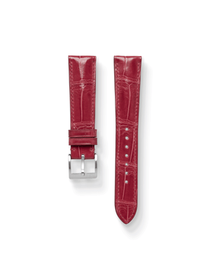 MTO Crocodile Leather Strap in Red (Glossy) for Apple Watch - Nomad Watch Works SG