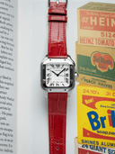 MTO Crocodile Leather Strap in Red (Semi-Glossy) for Cartier Santos de Cartier