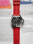 Marine FKM Rubber Strap in Red for Panerai