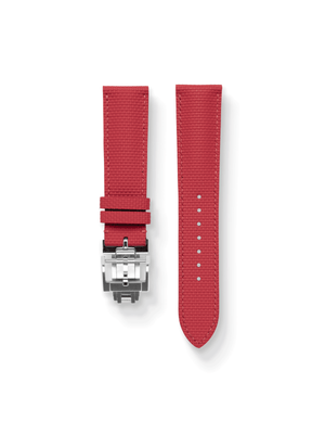 MTO Sailcloth FKM Rubber Strap in Red with Spring Deployant Clasp