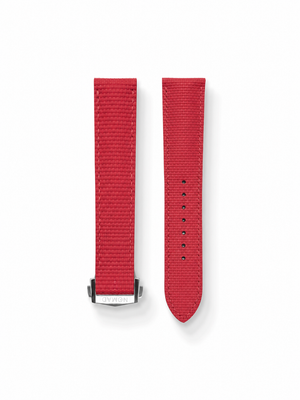 MTO Sailcloth FKM Rubber Strap in Red for Omega Speedmaster