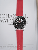 MTO Sailcloth FKM Rubber Strap in Red for Omega Seamaster