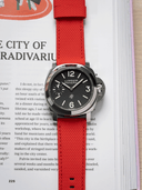 MTO Sailcloth FKM Rubber Strap in Red for Panerai