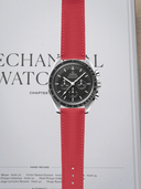MTO Sailcloth FKM Rubber Strap in Red for Omega Speedmaster