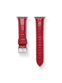 Classic Croc Embossed Leather Strap in Red for Apple Watch - Nomad Watch Works SG