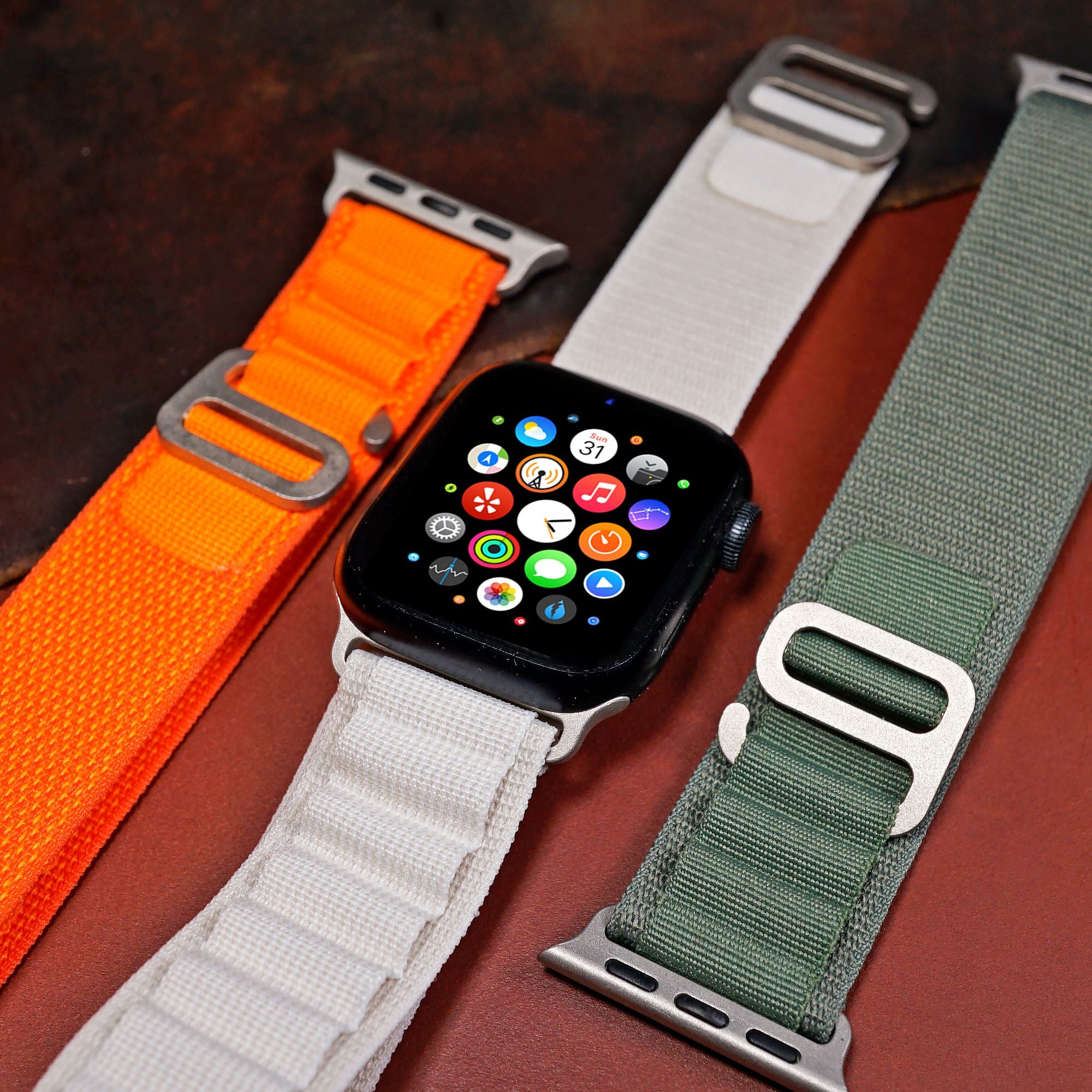 Loop Nylon Strap in Ash Apple Watch Nomad Watch Works SG