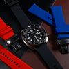 Silicone Rubber Strap w/ Butterfly Clasp in Black (18mm) - Nomad Watch Works SG