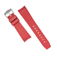 Curved End FKM Rubber Strap for Rolex Submariner in Red (21mm)