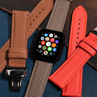 Classic Togo Leather Strap in Taupe w/ Butterfly Clasp (Apple Watch)