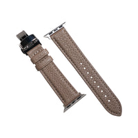 Classic Togo Leather Strap in Taupe w/ Butterfly Clasp (Apple Watch)