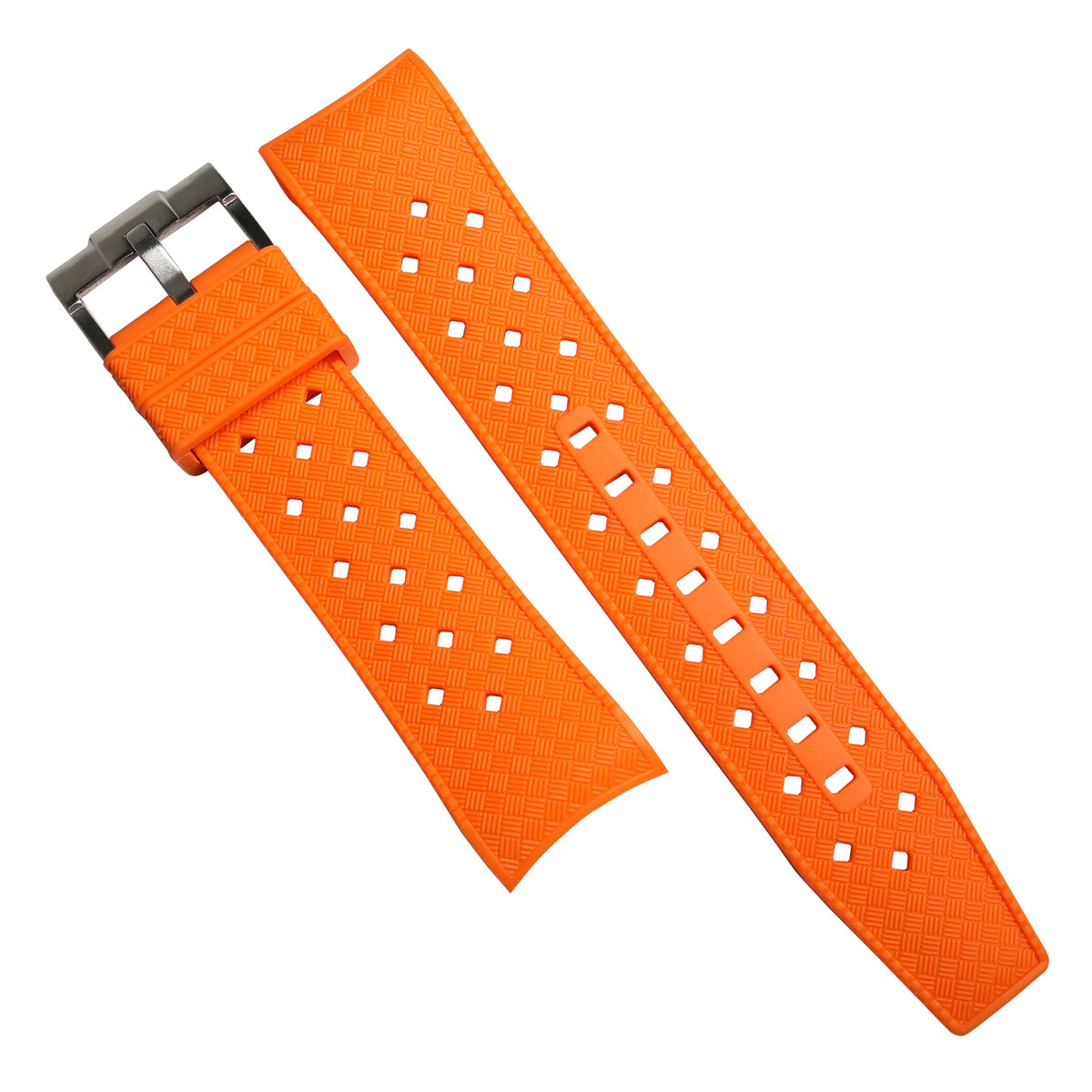 Tropic Curved End Rubber Strap for Blancpain x Swatch Scuba Fifty Fathoms in Orange - Nomad Watch Works SG