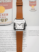 MTO Epsom Leather Strap in Tan for Cartier Santos de Cartier