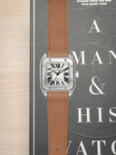 MTO Epsom Leather Strap in Tan for Cartier Santos 100