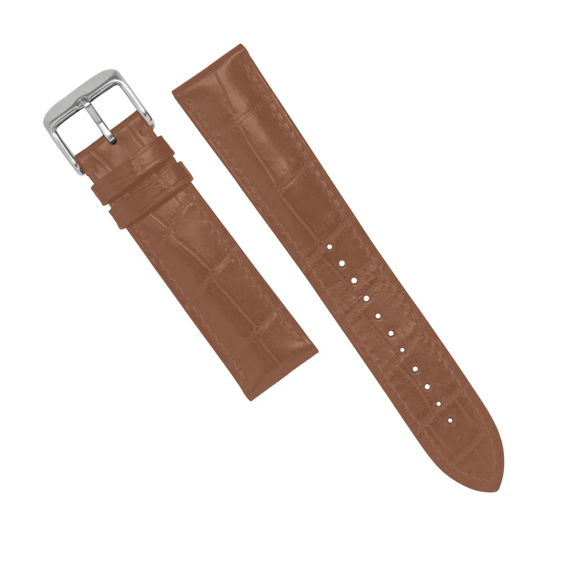 MTO Crocodile Leather Watch Strap in Tan (Non-Glossy)