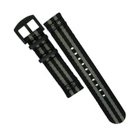 Two Piece Seat Belt Nato Strap in Black Grey (James Bond) - Nomad Watch Works SG