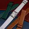 Unstitched Smooth Leather Watch Strap in White - Nomad Watch Works SG