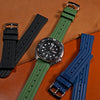 Waffle FKM Rubber Strap in Green (20mm) - Nomad Watch Works SG