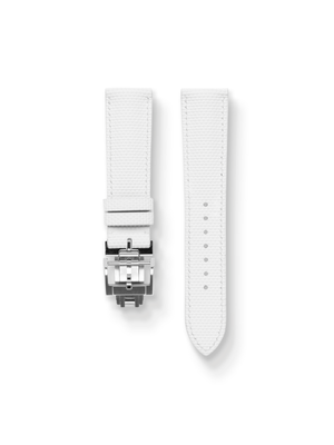 MTO Sailcloth FKM Rubber Strap in White with Spring Deployant Clasp