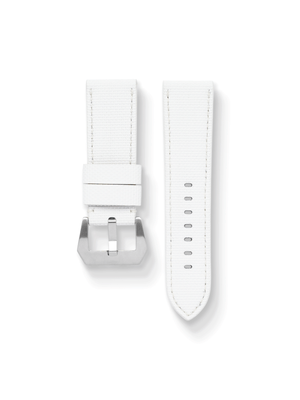 MTO Sailcloth FKM Rubber Strap in White for Panerai