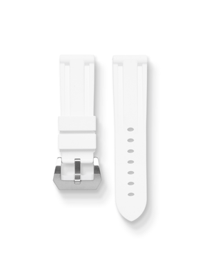 Marine FKM Rubber Strap in White for Panerai