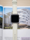 Classic Togo Leather Strap in White for Apple Watch
