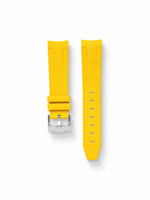 Retro Rubber Strap in Yellow for Omega x Swatch Moonswatch