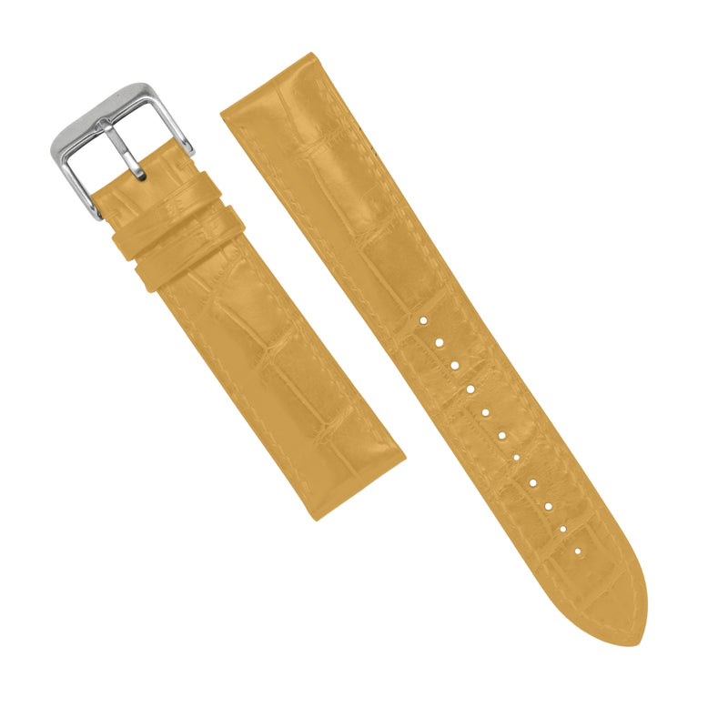 MTO Crocodile Leather Watch Strap in Yellow (Matte)